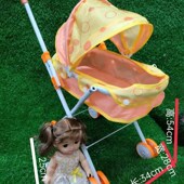 儿童公主长d发卡通娃娃铁杆手推婴儿车餐具套装 女孩益智过家家玩