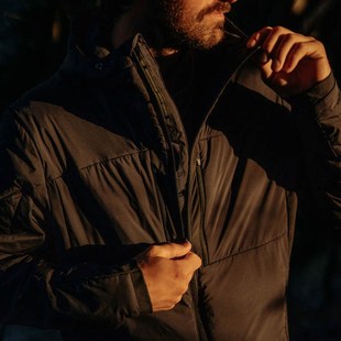 灰客户外男女秋冬保暖p棉服中间层冲锋衣内胆羽绒棉连帽外套防泼