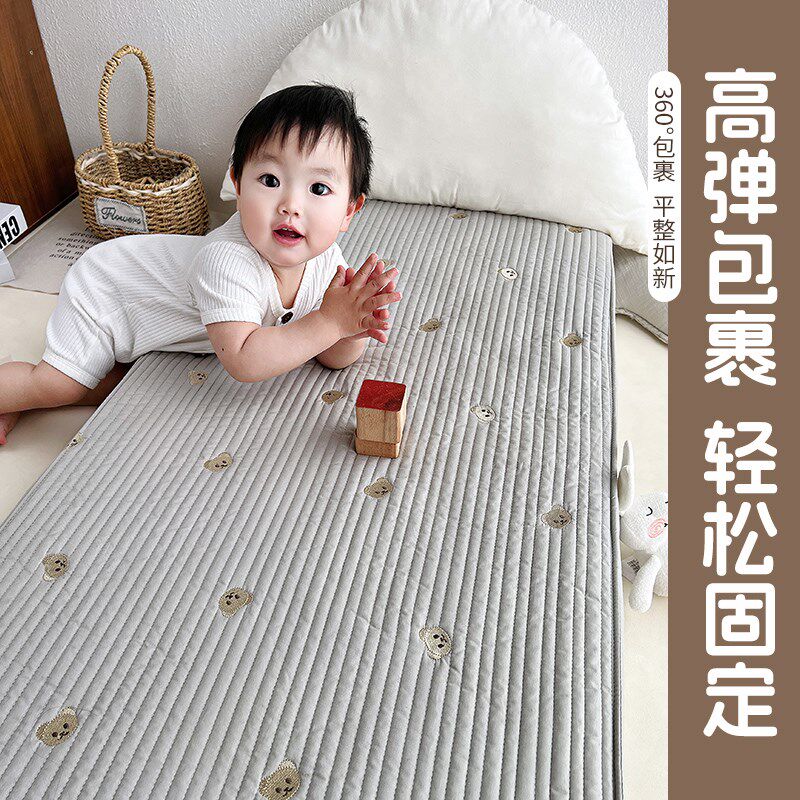 婴儿床笠纯棉a类定制拼接床三件套新H生宝宝小床单幼儿园专用床罩