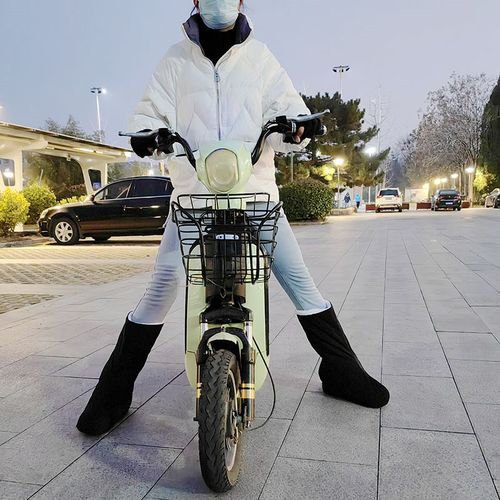 骑车护脚保暖脚套免脱鞋防寒鞋套加绒加厚防M风套在鞋子外面腿套