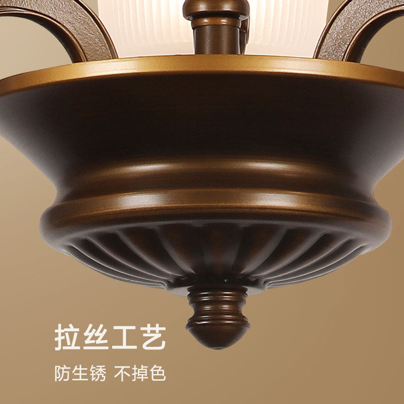 新款锌合金美式吊灯客厅灯餐厅灯卧室灯I复古大气别墅灯具 包安装