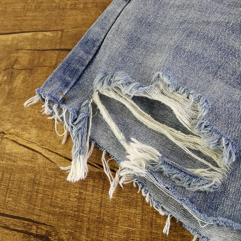 牛仔短裤女夏2021新款韩版显瘦网红宽松阔腿裤Q高腰破洞浅色超短