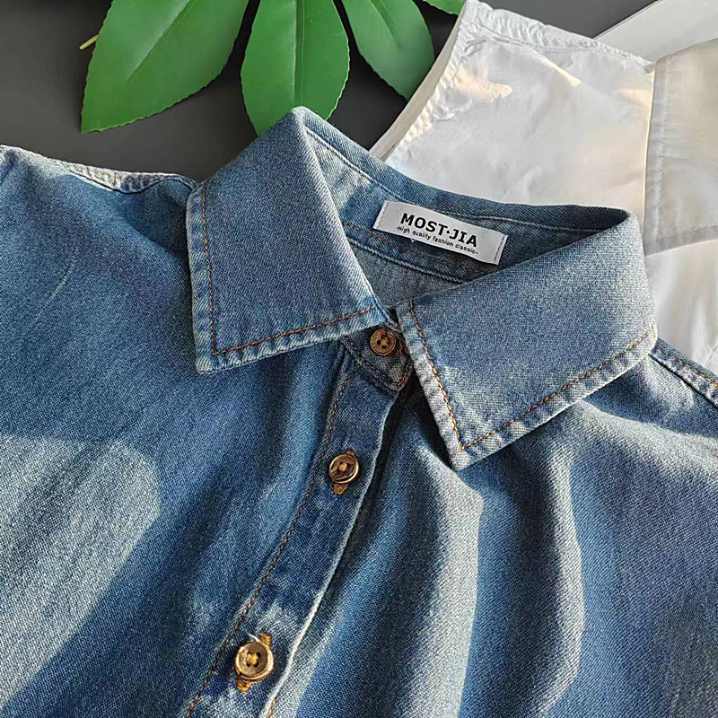 好品质卫衣叠穿伴侣假领子女背心加长假领下O摆裙衬衣衬衫牛仔背