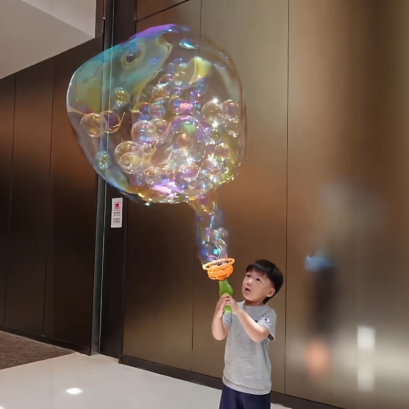 儿童手持吹泡泡机大泡泡新款泡中泡电动吹泡泡户外玩具全自动枪