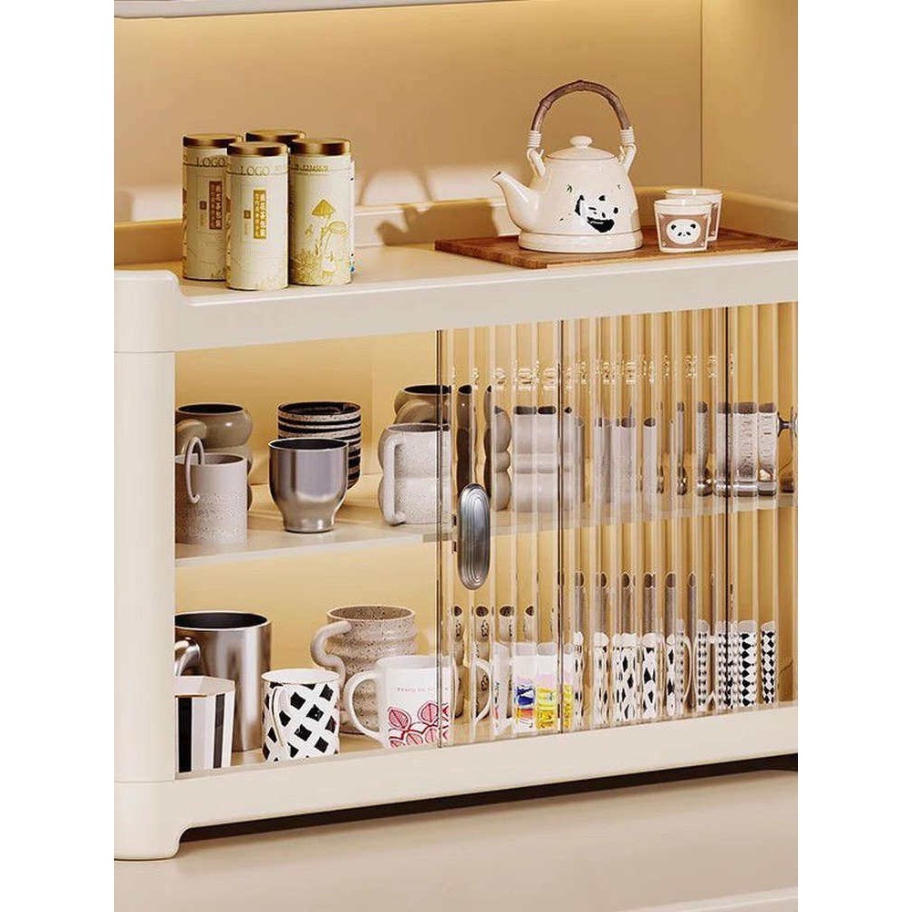 桌面收纳盒储物柜台面放杯子神器茶杯收纳柜置物架家用防尘杯架子