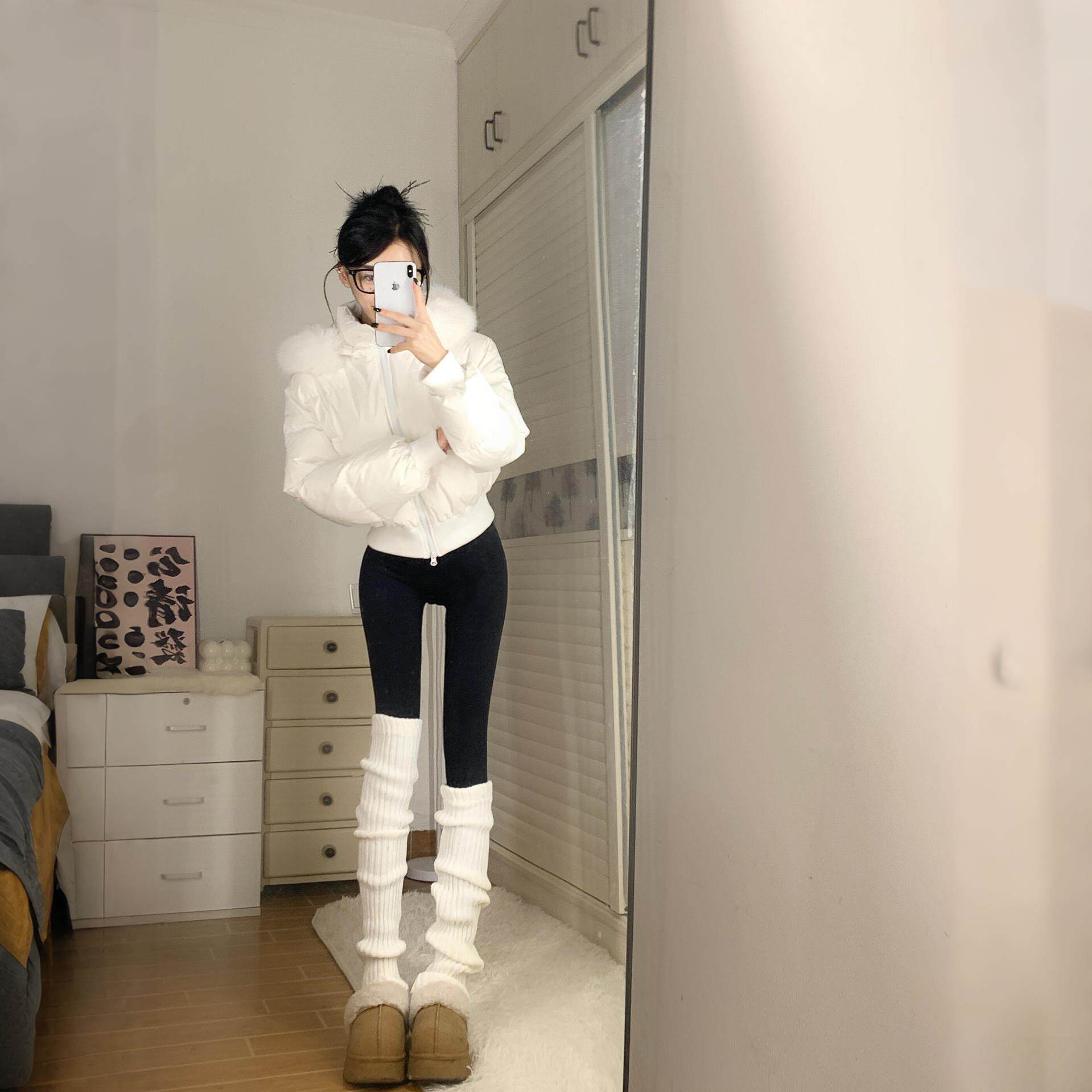 堆堆袜长筒袜优雅弹力保暖秋冬瑜伽加长过膝袜套配靴子百搭慵懒风