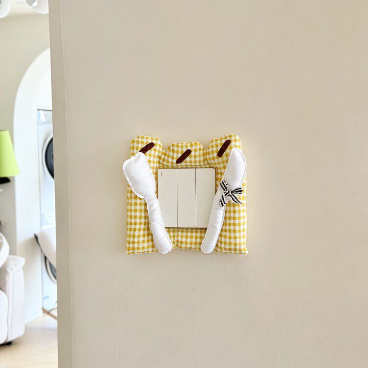 【新家的100个快递】开关边框套装饰布艺插座面板装饰保护罩ins风