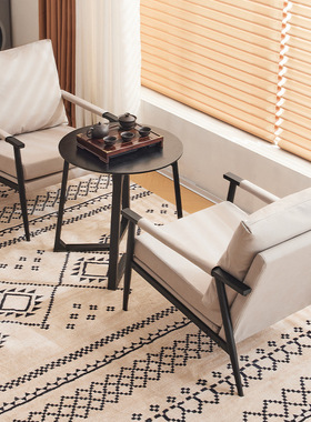 美式单人沙发设计师洽谈椅阳台休闲椅客厅网红懒人沙发家用会客椅