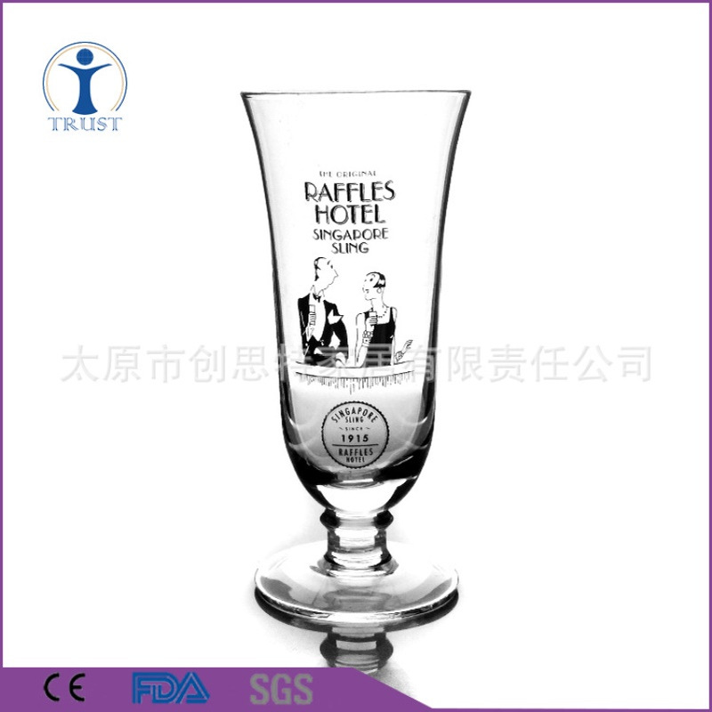 厂家批发人工吹制无铅一口杯玻璃航空杯创意玻璃杯矮脚酒杯