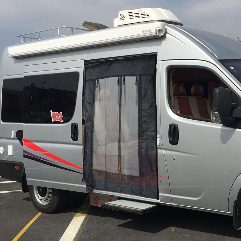 特斯林网房车防蚊昆虫门帘 露营车防晒透气全覆盖卷帘