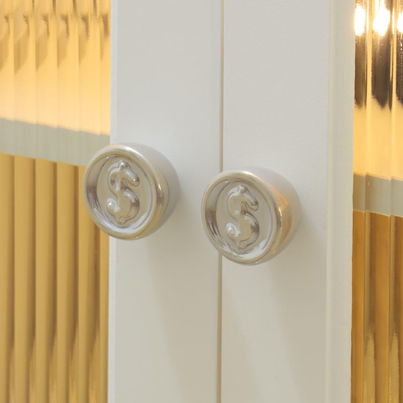 新款个性金币柜子柜门衣柜抽屉拉手简约高档定制衣柜橱银色小把手