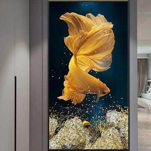 5d钻石画2025新款 客厅满钻锦鲤图点砖贴画定制带框十字绣2024