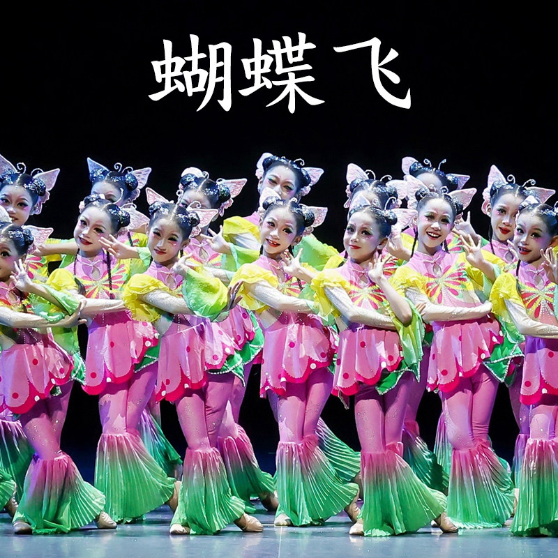女童古典舞蝴蝶飞舞台演出服