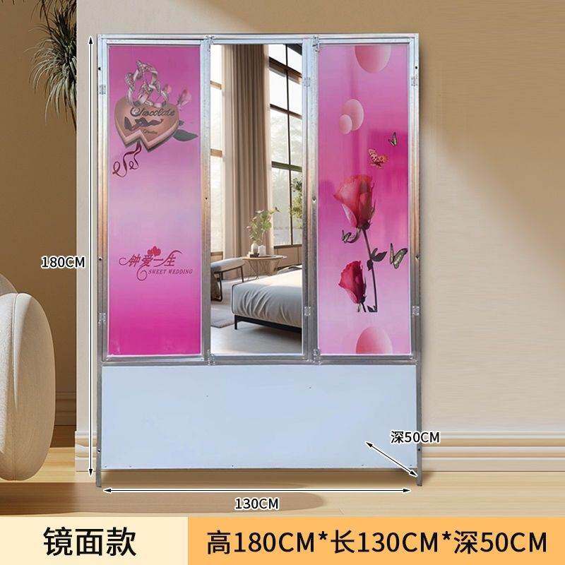 简易铁皮衣柜卧室金属防潮收纳储物柜被子家用不锈钢农村组装包邮