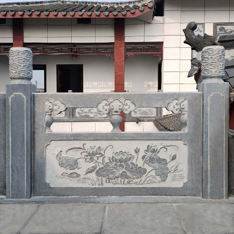 青石护栏汉白玉围栏河道升旗台扶手定制浮雕图古建庭院大理石栏杆