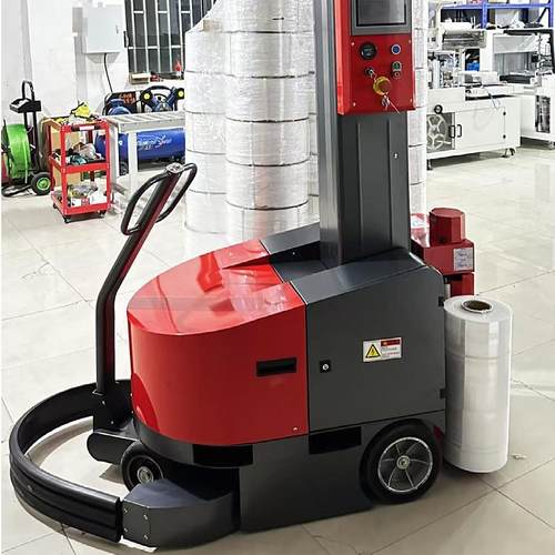 全自动工业大型缠绕机托盘栈板充电式裹包机自走式缠绕膜打包机