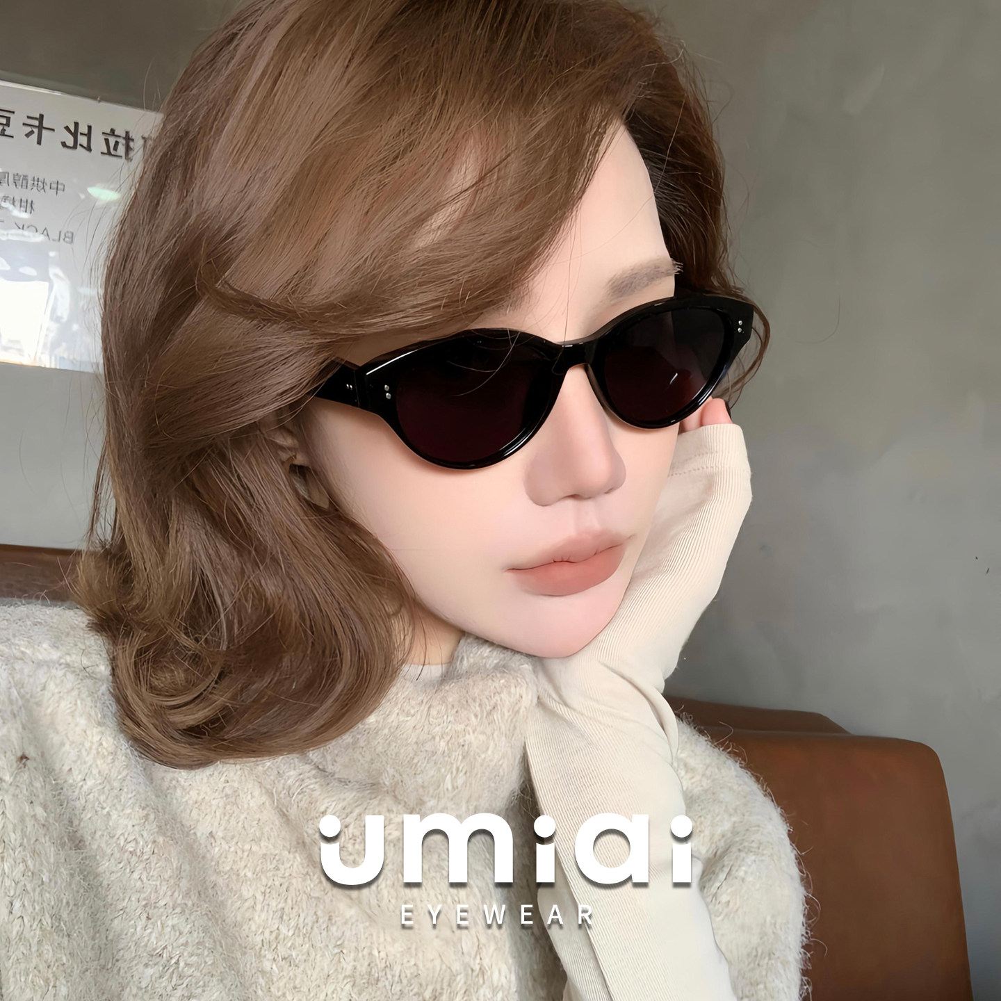 复古猫眼墨镜女款防紫外线高级感2026新款夏季防晒开车太阳镜