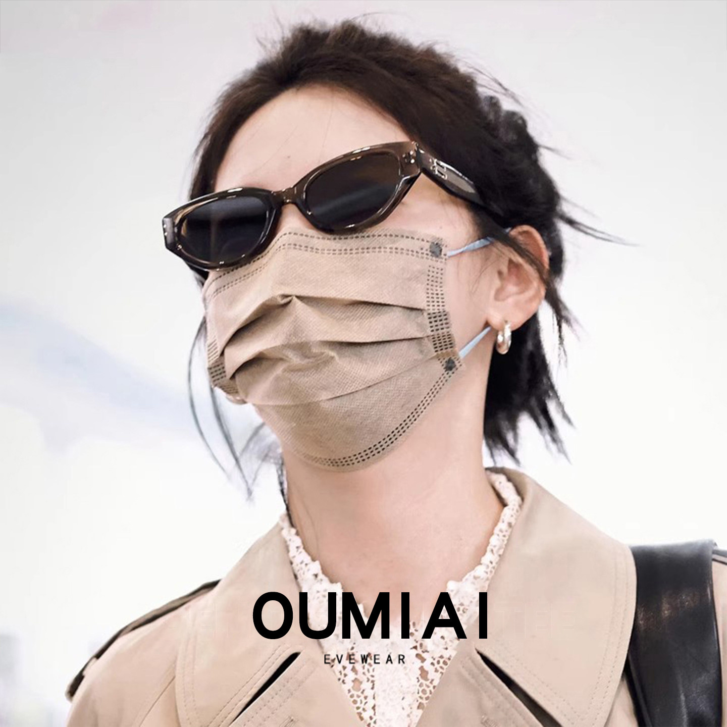 复古猫眼墨镜女2025新款高级感偏光防紫外线方圆脸显瘦太阳眼镜