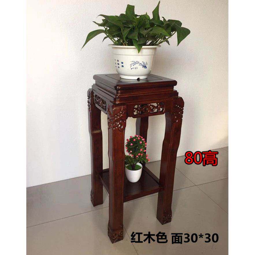 特价实木花架榆木中式植物木头整装方形盆景木制落地式黄金葛花架