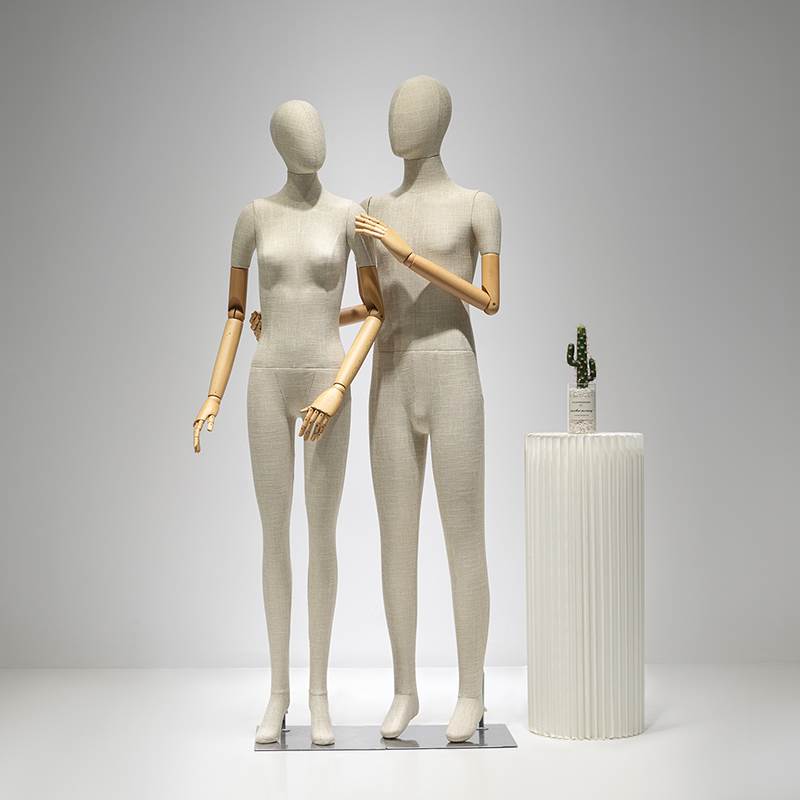 高档竹节麻女模特全身人偶人台道具服装店假人体男装模特展示架子
