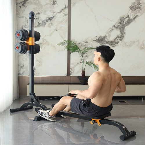 一代哑铃划船机自由配重调节折叠家用健身健身器材室内运动