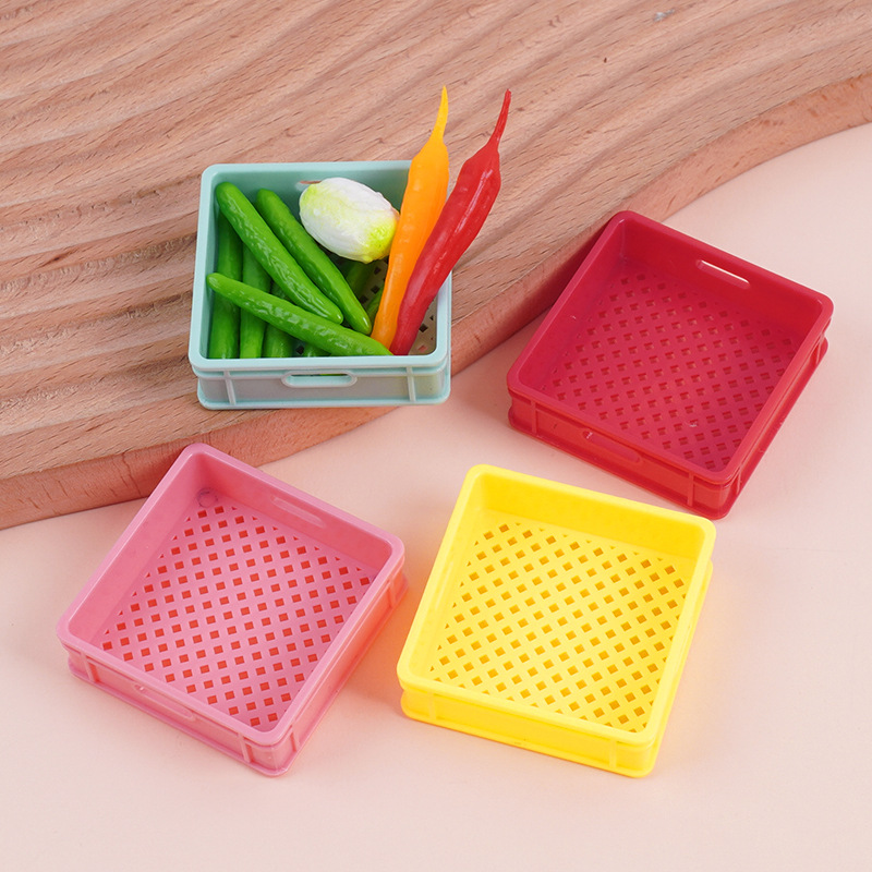 仿真蔬菜筐小篮子超市场景过家家玩具微缩食玩小框子道具