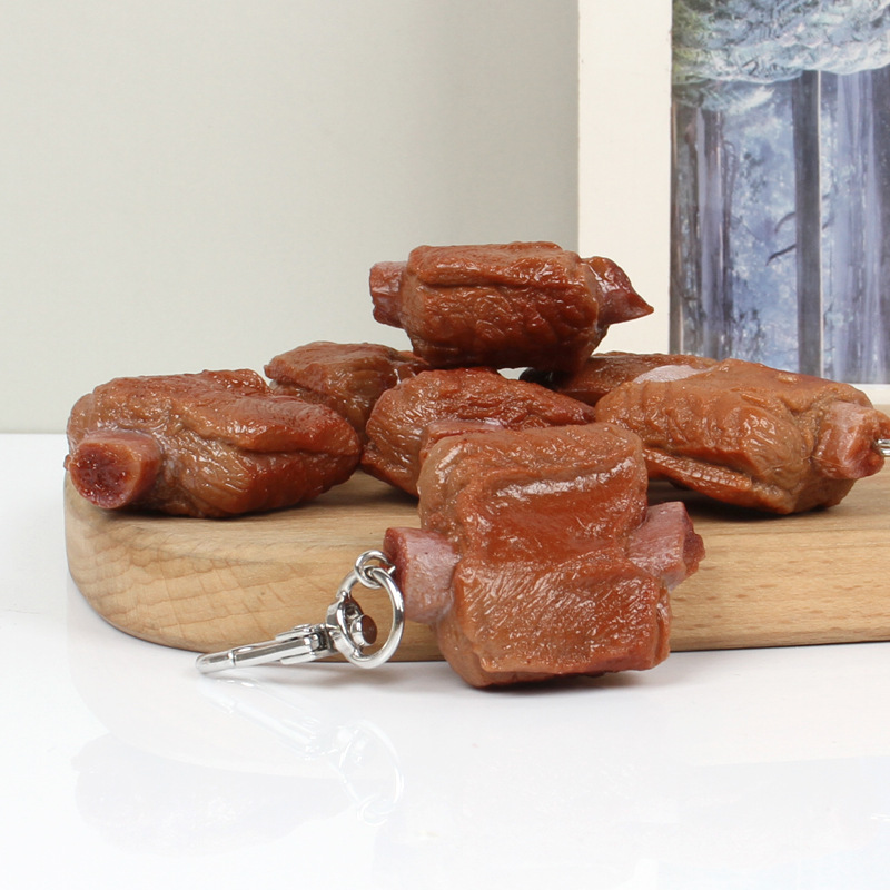 仿真排骨挂件糖醋红烧排骨仔排菜品橱窗展厅装饰道具网红食物摆件