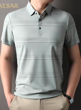 凯撒大帝2025春夏亲肤柔软日常百搭时尚经典大方男士上衣短袖男J