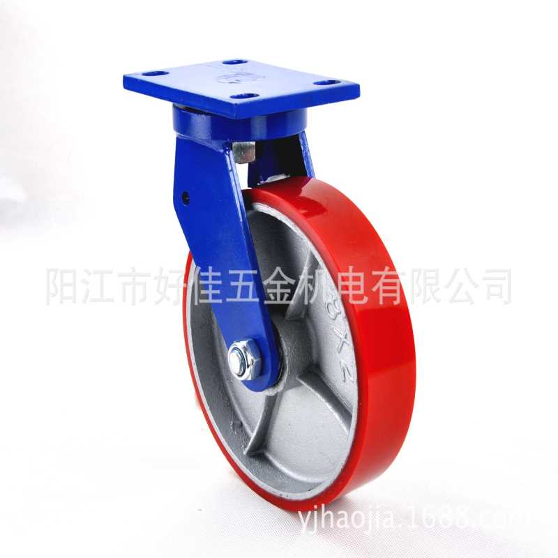 源头工厂直供8X2超重型高承载聚氨脂PU万向脚轮
