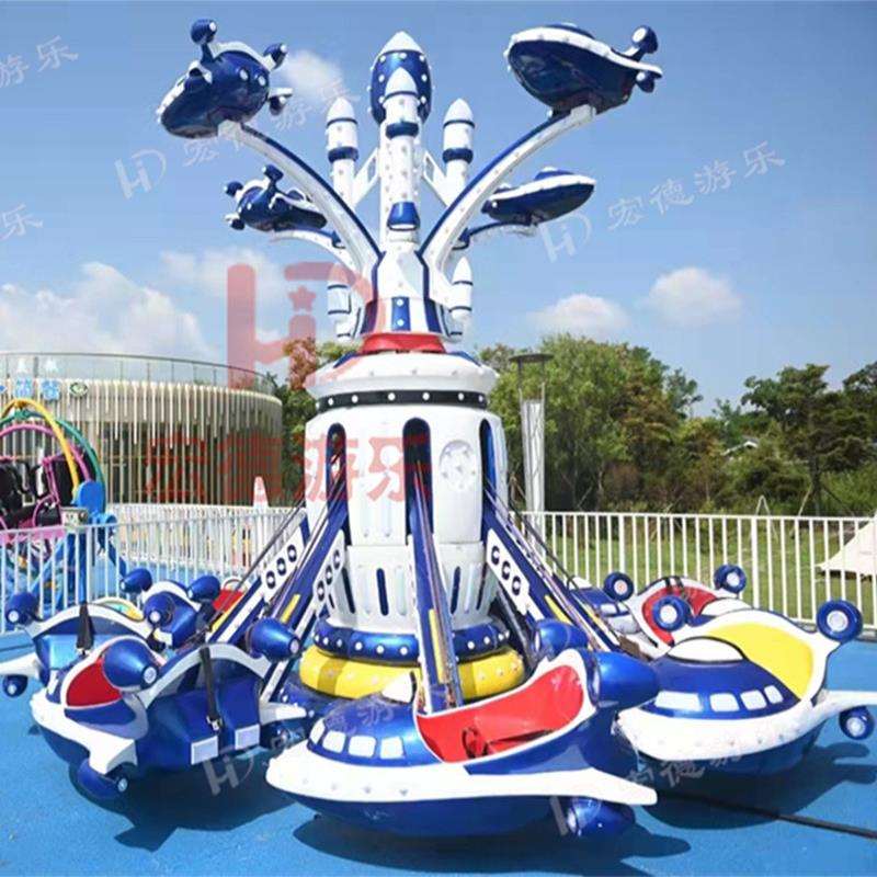 大型户外旋转升降网红自控飞机游乐园经典游乐项目双层自控飞机