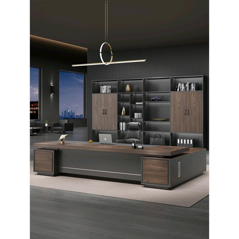 老板桌总裁桌简约现代单人经理主管大班台办公室老板办公桌椅组合