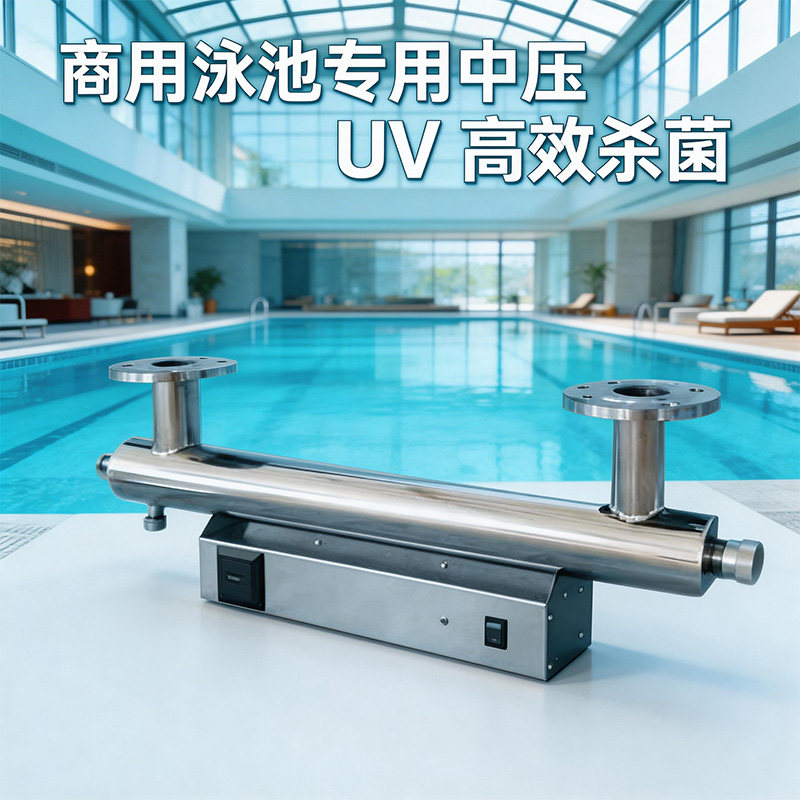 商用泳池专用中压紫外线消毒器管道式过流式 UV 杀菌设备
