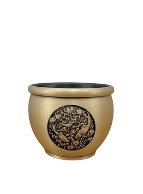 年年有余 余黄铜招财集合缸聚宝盆客厅家居摆饰覆古米缸乔迁开