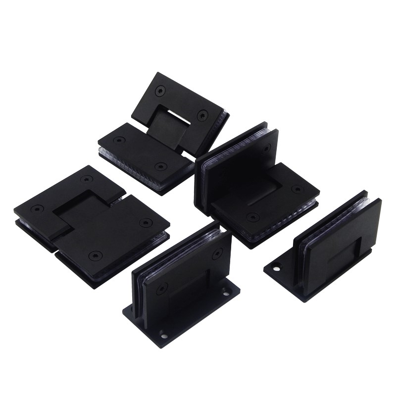 加厚304不锈钢浴室夹哑黑色90度玻璃门夹180度淋浴房合页铰链折页