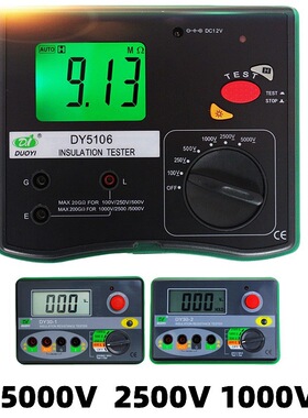 多一绝缘电阻测试仪兆欧表DY5106 高压30-1数字兆表 5000V 可充电