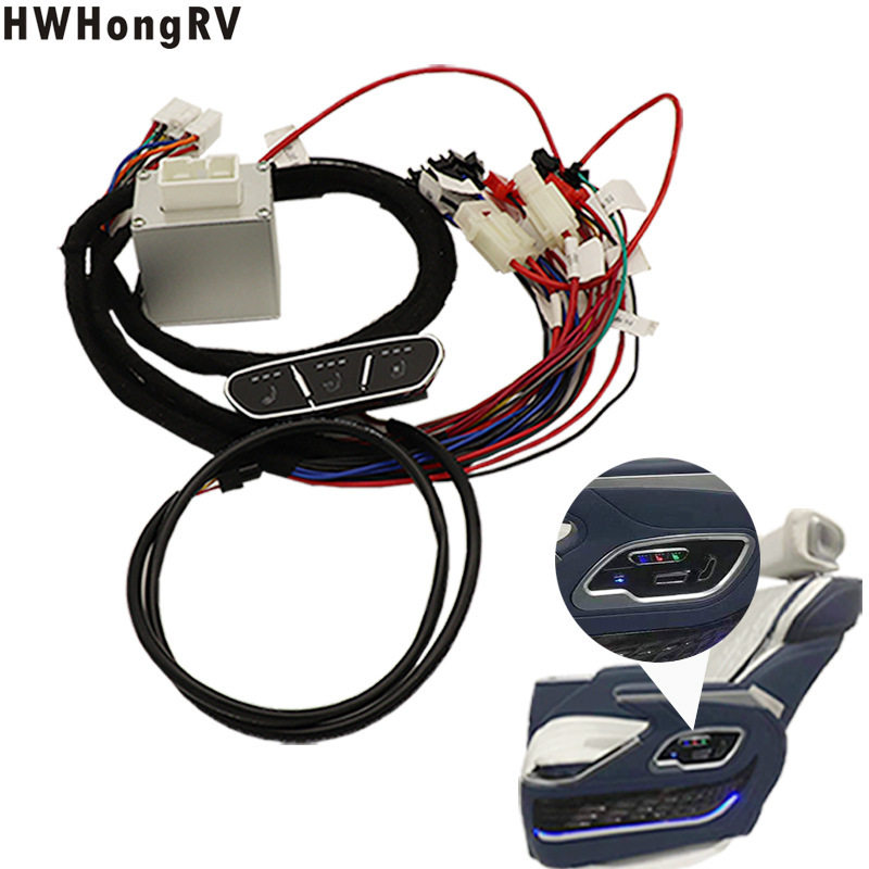 电动航空座椅多功能一体触摸开关/通风加热按摩三联键商务车座椅