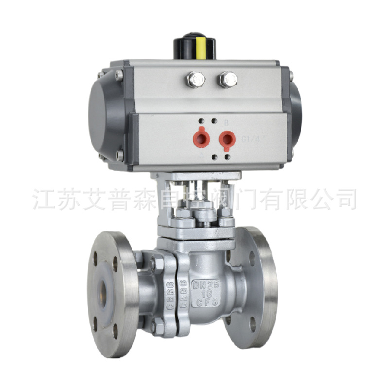 Q641F46-16P Q641F46-25P不锈钢衬氟气动法兰球阀  气动法兰球阀