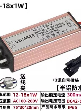 leddriver防水驱动电源8-12W户外壁灯洗墙灯投光灯18-24W36镇流器