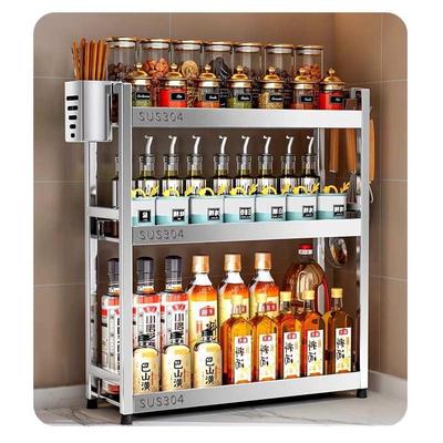 304不锈钢厨房调料置物架窄台面小尺寸小型调味品油盐酱醋收纳架