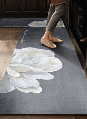 轻奢厨房地垫防滑防油可擦免洗pvc长条吸K水脚垫家用耐脏防滑地毯