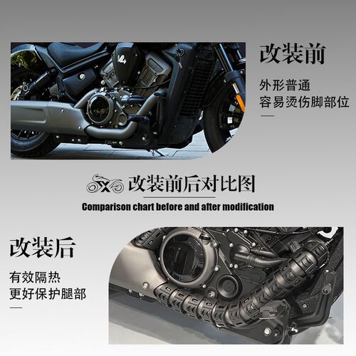 黑旗500/900灰石70q7/250cvt金吉拉350摩托车排气管防烫罩隔热罩