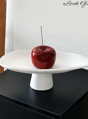 意式简约餐桌高脚果盘摆件软装售H楼处家居客厅茶几收纳托盘