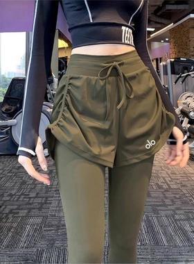 美国NOMALO显瘦运动收腹防走光裤高腰臀两件紧身裤女瑜伽遮户外假