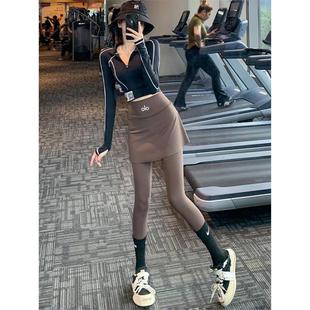 美国NOMALO遮长裤 假跑步外穿羽毛球臀防走光高腰 瑜伽两件运动裙裤