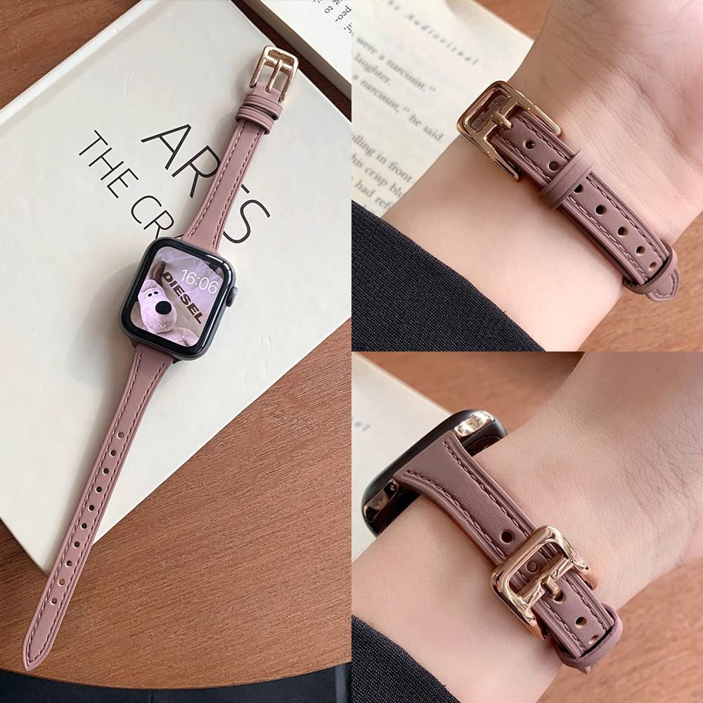 linevek小蛮腰真皮适用苹果表带