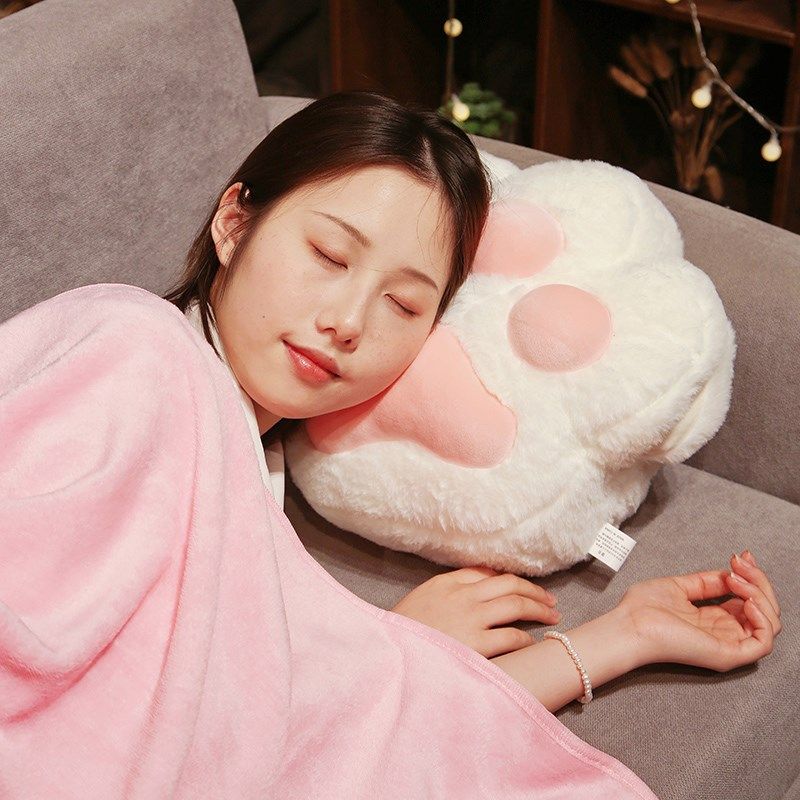 精选猫爪暖手抱枕被子两用汽车用抱枕毯子二合一午睡枕办公室午休,居家布艺,抱枕被,淘宝优惠券,粉丝福利购,淘宝优惠卷