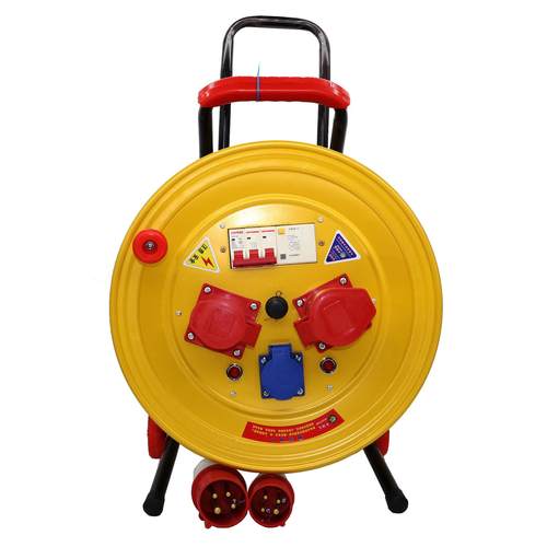 4芯/5芯线380V移动卷线盘工业防爆插座防雨电缆盘拖线轴三相滚车