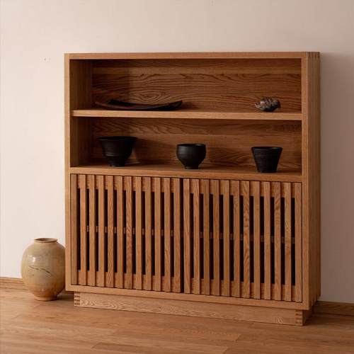 MUMO木墨 守素栅格置物柜 原木简约现代实木储物收纳酒柜家用柜子