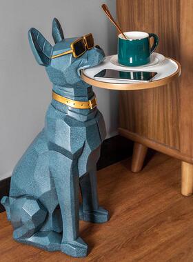 客厅摆件大型落地托盘狗沙发电视柜旁边创意家居软装饰品北欧轻奢