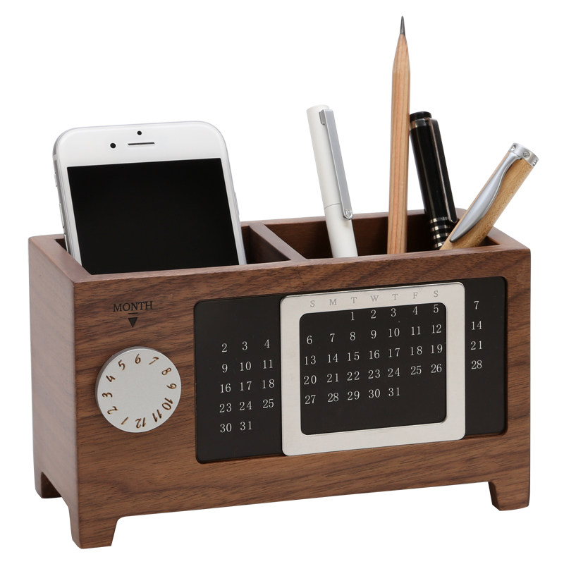 精选定制刻字实木万年历笔筒创意简约现代办公用品办公室木质桌面,文具电教/文化用品/商务用品,笔筒,淘宝优惠券,粉丝福利购,淘宝优惠卷
